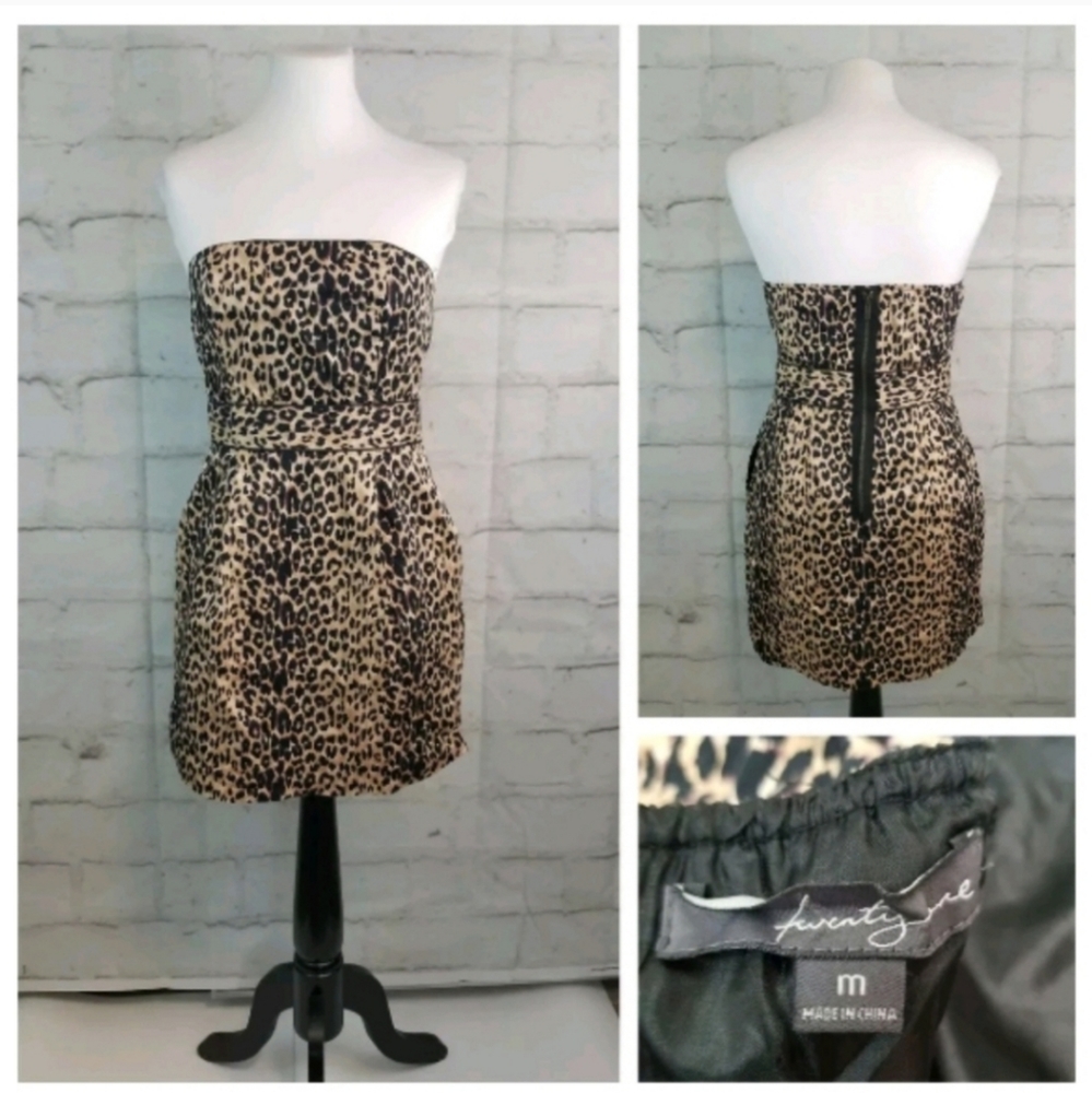 Forever21 Jr M Leopard Print Strapless Mini Dress